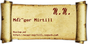 Móger Mirtill névjegykártya